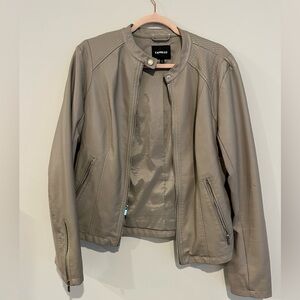 Express Vegan Leather Bomber Jacket